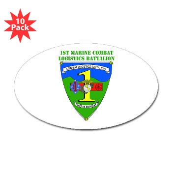 CLB1 - A01 - 01 - Combat Logistics Battalion 1 with Text - Sticker (Oval 10 pk)