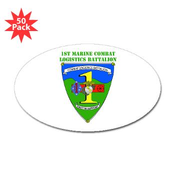 CLB1 - A01 - 01 - Combat Logistics Battalion 1 with Text - Sticker (Oval 50 pk)