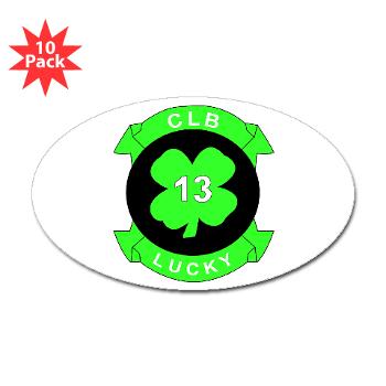 CLB13 - M01 - 01 - Combat Logistics Battalion 13 - Sticker (Oval 10 pk) - Click Image to Close