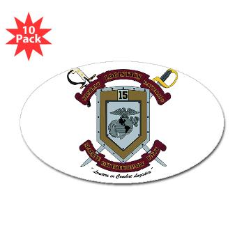 CLB15 - M01 - 01 - Combat Logistics Battalion 15 - Sticker (Oval 10 pk) - Click Image to Close