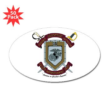 CLB15 - M01 - 01 - Combat Logistics Battalion 15 - Sticker (Oval 50 pk)