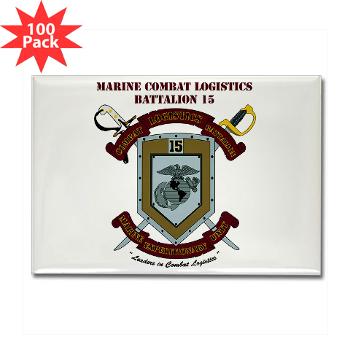 CLB15 - M01 - 01 - Combat Logistics Battalion 15 with Text - Rectangle Magnet (100 pack) - Click Image to Close