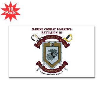CLB15 - M01 - 01 - Combat Logistics Battalion 15 with Text - Sticker (Rectangle 10 pk) - Click Image to Close