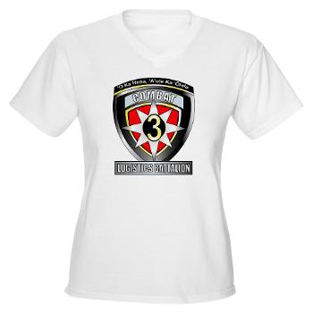 CLB3- A01 - 04 - Combat Logistics Battalion 3 Women's V-Neck T-Shirt
