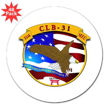 CLB31 - M01 - 01 - Combat Logistics Battalion 31 3" Lapel Sticker (48 pk)