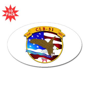 CLB31 - M01 - 01 - Combat Logistics Battalion 31 Sticker (Oval 10 pk) - Click Image to Close