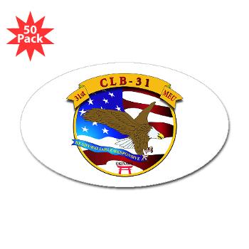 CLB31 - M01 - 01 - Combat Logistics Battalion 31 Sticker (Oval 50 pk) - Click Image to Close