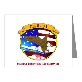 CLB31 - M01 - 02 - Combat Logistics Battalion 31 with Text Note Cards (Pk of 20)