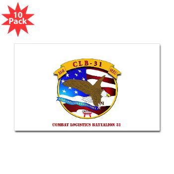 CLB31 - M01 - 01 - Combat Logistics Battalion 31 with Text Sticker (Rectangle 10 pk) - Click Image to Close