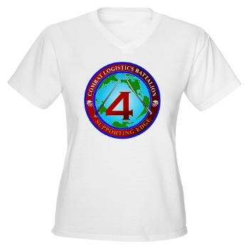 CLB4 - A01 - 04 - Combat Logistics Battalion 4 Women's V-Neck T-Shirt