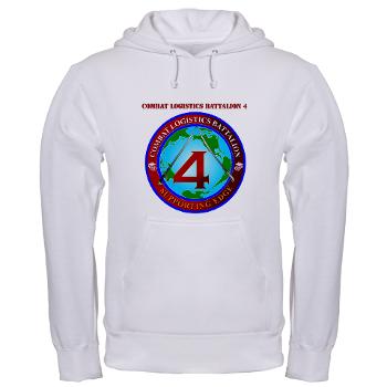 CLB4 - A01 - 03 - Combat Logistics Battalion 4 with Text Hooded Sweatshirt