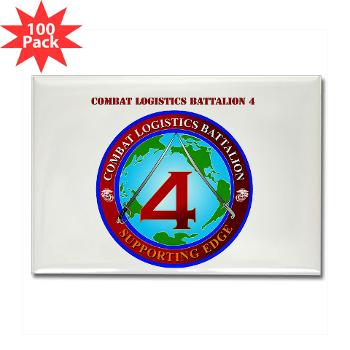 CLB4 - M01 - 01 - Combat Logistics Battalion 4 with Text Rectangle Magnet (100 pack) - Click Image to Close