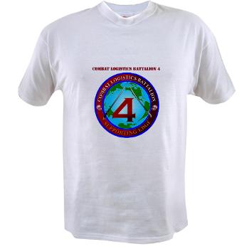 CLB4 - A01 - 04 - Combat Logistics Battalion 4 with Text Value T-Shirt - Click Image to Close