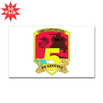 CLB5 - A01 - 01 - Combat Logistics Battalion 5 with Text - Sticker (Rectangle 50 pk)