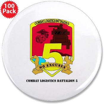 CLB5 - A01 - 01 - Combat Logistics Battalion 5 with Text - 3.5" Button (100 pack)