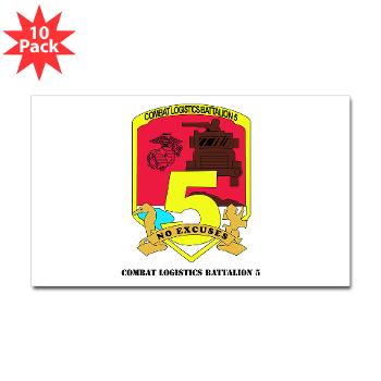 CLB5 - A01 - 01 - Combat Logistics Battalion 5 with Text - Sticker (Rectangle 10 pk) - Click Image to Close