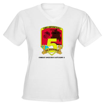 CLB5 - A01 - 01 - Combat Logistics Battalion 5 with Text - Women's V-Neck T-Shirt