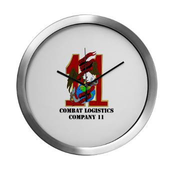 CLC11 - M01 - 03 - Combat Logistics Company 11 with Text Modern Wall Clock