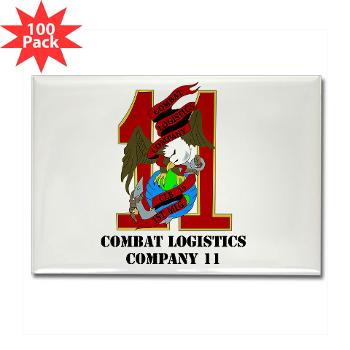 CLC11 - M01 - 01 - Combat Logistics Company 11 with Text Rectangle Magnet (100 pack)