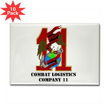 CLC11 - M01 - 01 - Combat Logistics Company 11 with Text Rectangle Magnet (10 pack) - Click Image to Close