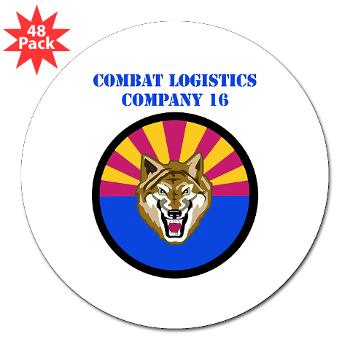 CLC16 - M01 - 01 - Combat Logistics Company 16 with Text - 3" Lapel Sticker (48 pk)