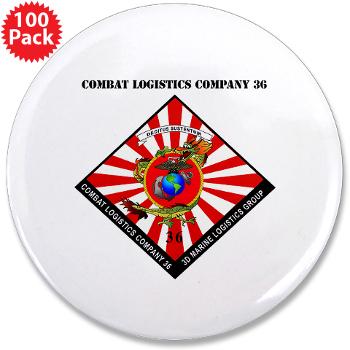 CLC36 - M01 - 01 - Combat Logistics Company 36 with Text 3.5" Button (100 pack) - Click Image to Close