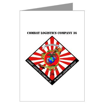 CLC36 - M01 - 02 - Combat Logistics Company 36 with Text Greeting Cards (Pk of 20)