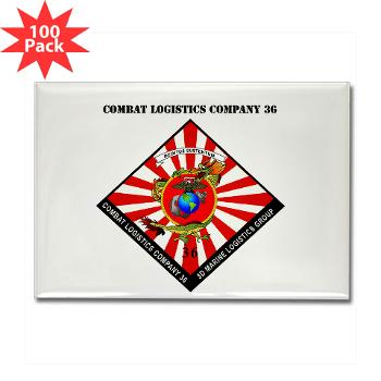 CLC36 - M01 - 01 - Combat Logistics Company 36 with Text Rectangle Magnet (100 pack)