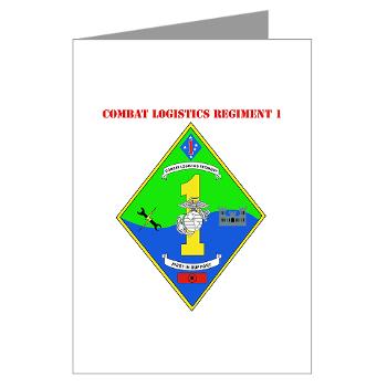 CLR1 - M01 - 02 - Combat Logistics Regiment 1 with text - Greeting Cards (Pk of 10)