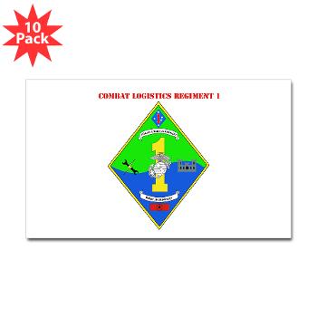CLR1 - M01 - 01 - Combat Logistics Regiment 1 with text - Sticker (Rectangle 10 pk) - Click Image to Close