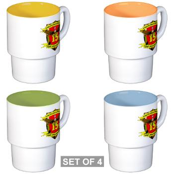 CLR15 - M01 - 03 - Combat Logistics Regiment 15 - Stackable Mug Set (4 mugs)