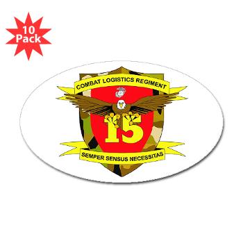 CLR15 - M01 - 01 - Combat Logistics Regiment 15 - Sticker (Oval 10 pk) - Click Image to Close
