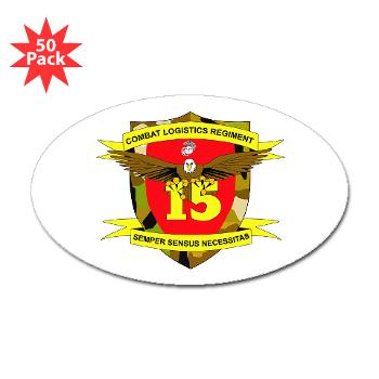 CLR15 - M01 - 01 - Combat Logistics Regiment 15 - Sticker (Oval 50 pk)