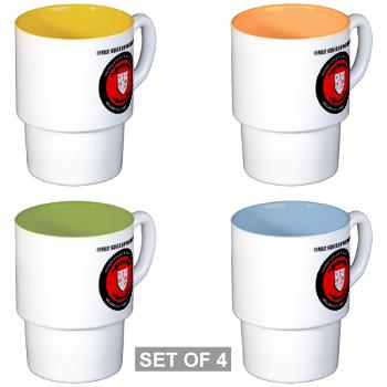 CSSG1 - M01 - 03 - Combat Service Support Group - 1 with Text - Stackable Mug Set (4 mugs)