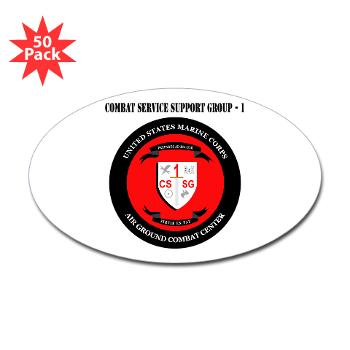CSSG1 - M01 - 01 - Combat Service Support Group - 1 with Text - Sticker (Oval 50 pk)