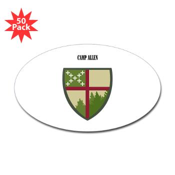 CampAllen - M01 - 01 - Camp Allen with Text - Sticker (Oval 50 pk) - Click Image to Close