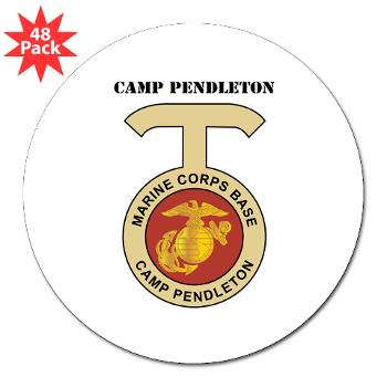 CP - M01 - 01 - Camp Pendleton with Text - 3" Lapel Sticker (48 pk)