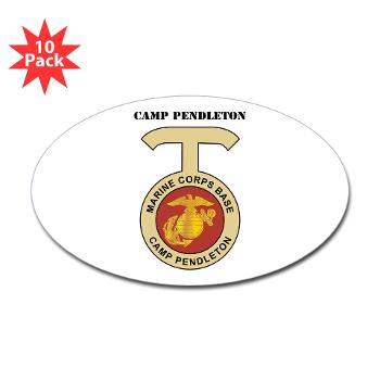 CP - M01 - 01 - Camp Pendleton with Text - Sticker (Oval 10 pk) - Click Image to Close