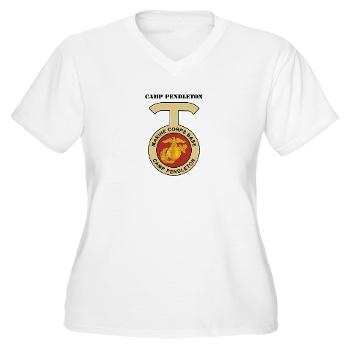 CP - A01 - 04 - Camp Pendleton with Text - Women's V-Neck T-Shirt - Click Image to Close