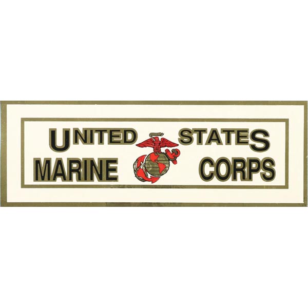 Marine Decal: United States Marine Corps with Eagle Globe and Anchor Logo 3 x 8.25 inch Bumper Sticker  Quantity 10