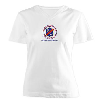 FMTB - A01 - 04 - Field Medical Training Battalion (FMTB) with Text - Women's V-Neck T-Shirt