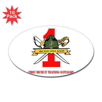 FRTB - M01 - 01 - First Recruit Training Battalion with Text - Sticker (Oval 10 pk)