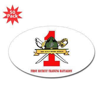 FRTB - M01 - 01 - First Recruit Training Battalion with Text - Sticker (Oval 50 pk)