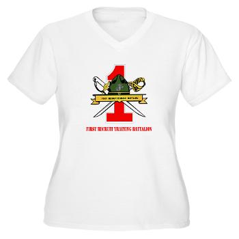 FRTB - A01 - 04 - First Recruit Training Battalion with Text - Women's V-Neck T-Shirt