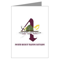 FRTB - M01 - 02 - Fourth Recruit Training Battalion with Text - Greeting Cards (Pk of 10)