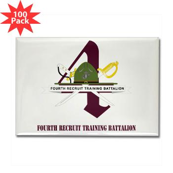FRTB - M01 - 01 - Fourth Recruit Training Battalion with Text - Rectangle Magnet (100 pack)