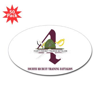 FRTB - M01 - 01 - Fourth Recruit Training Battalion with Text - Sticker (Oval 50 pk)