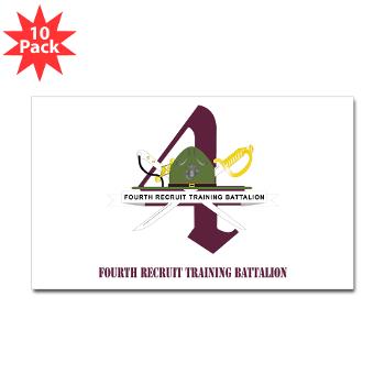 FRTB - M01 - 01 - Fourth Recruit Training Battalion with Text - Sticker (Rectangle 10 pk)