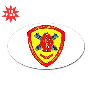HB10M - M01 - 01 - Headquarters Battery 10th Marines - Sticker (Oval 10 pk) - Click Image to Close