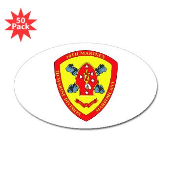 HB10M - M01 - 01 - Headquarters Battery 10th Marines - Sticker (Oval 50 pk) - Click Image to Close